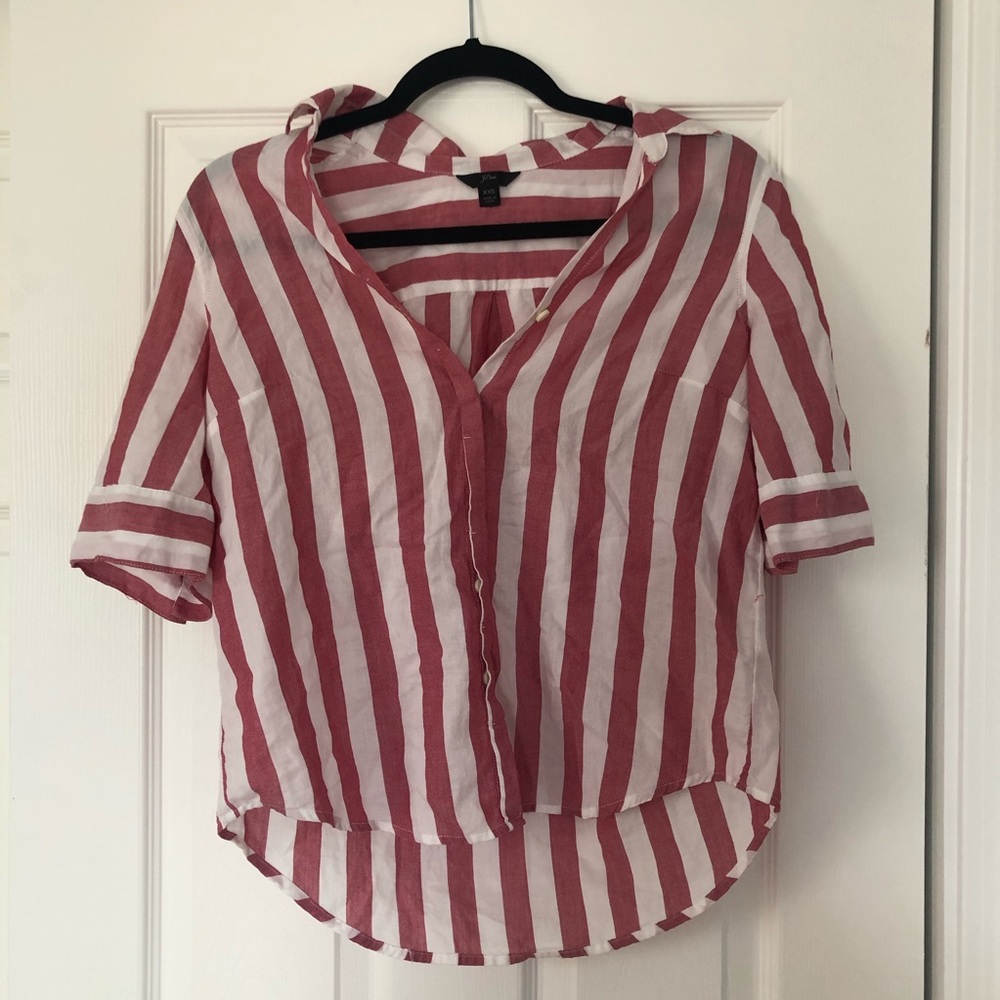 Jcrew Striped Button Down Blouse